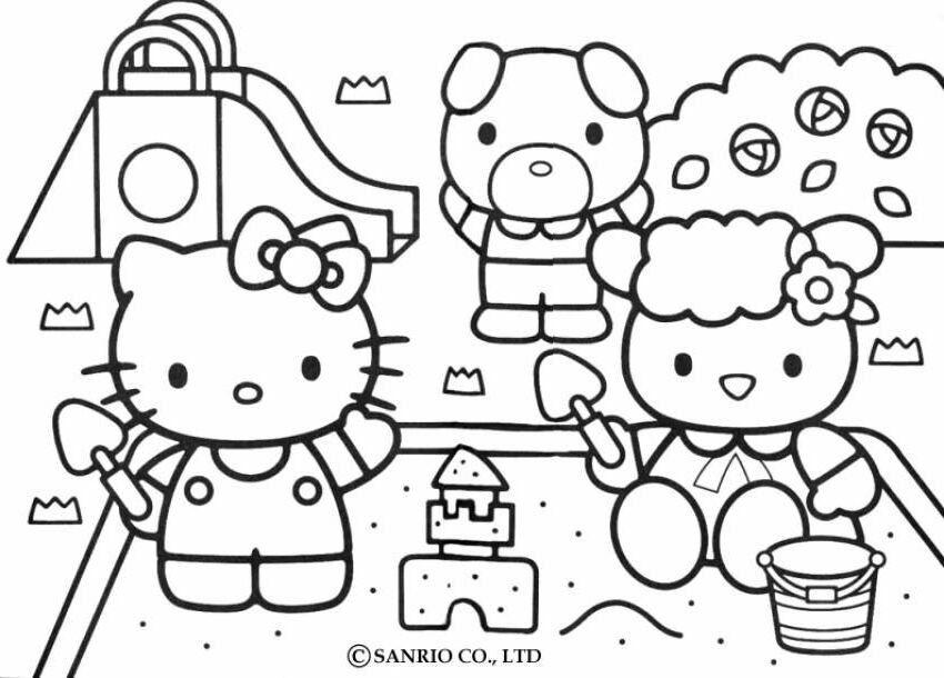 Hello Kitty Coloring Pages Free #1041 | Hello Kitty Coloring Pages