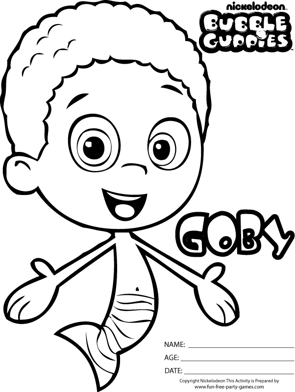 bubble guppies oona Colouring Pages