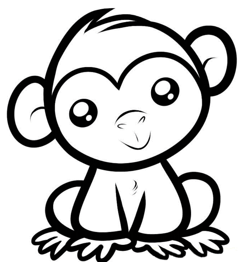 Download Little Monkey Coloring Page Or Print Little Monkey 