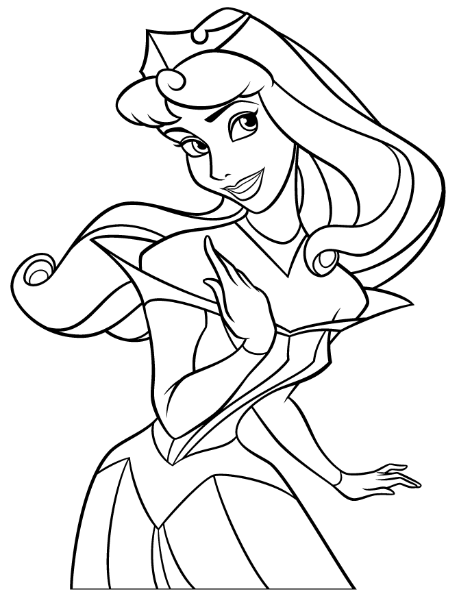 coloring page of beautiful princess aurora for girls 2014 