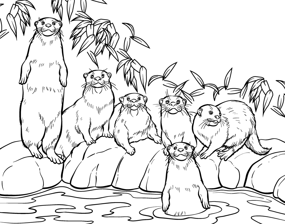 mail coloring page family