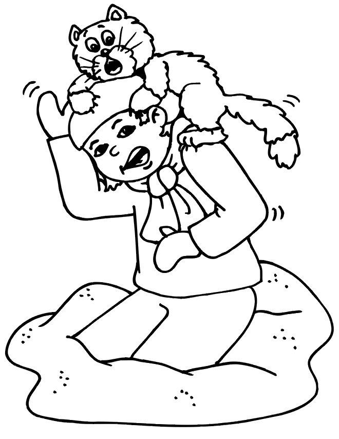 Annoying Cat Coloring Page | Kids Coloring Page