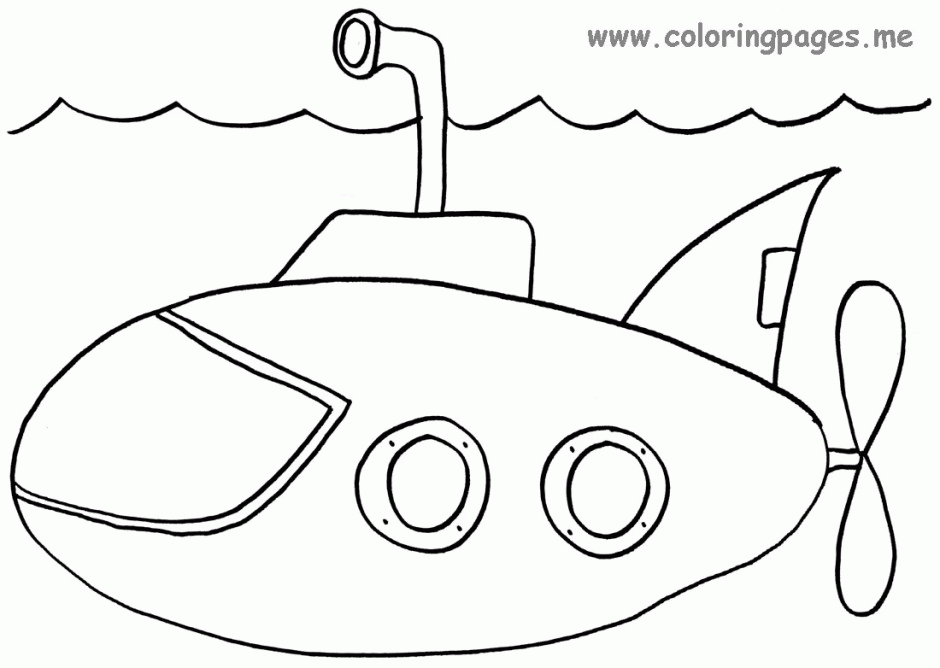 Submarine Transportation Coloring Pages For Kids Printable Free 