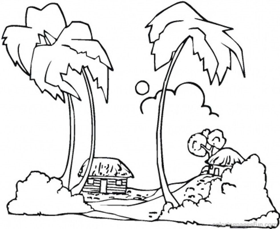Beach Coloring Pages - Coloring For KidsColoring For Kids