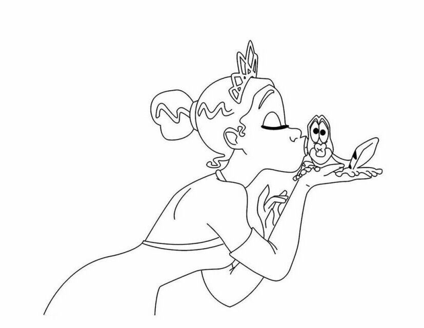 Beautiful Tiana And The Frog Coloring Page Source Udg | Laptopezine.