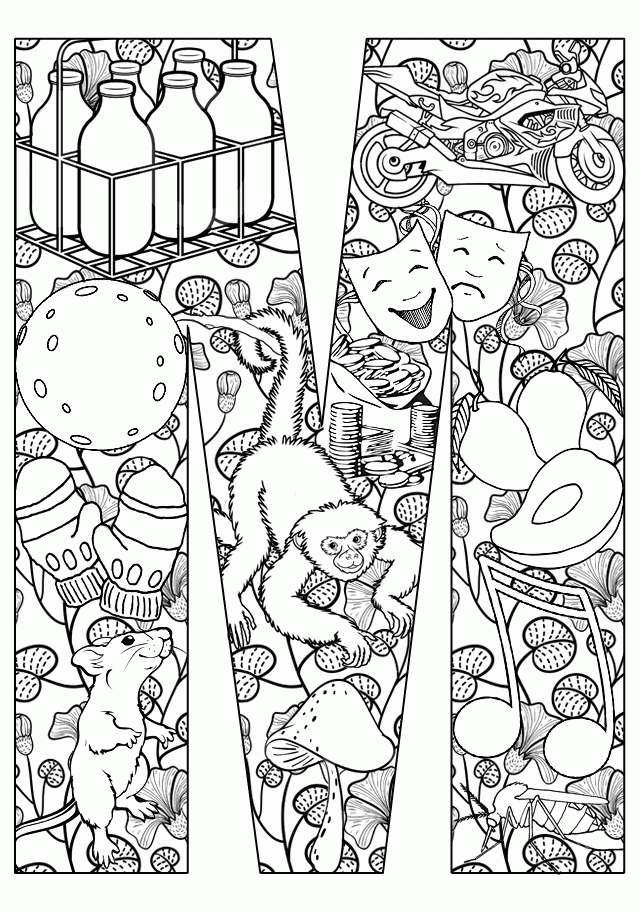 Things that start with M - Free Printable Coloring Pages