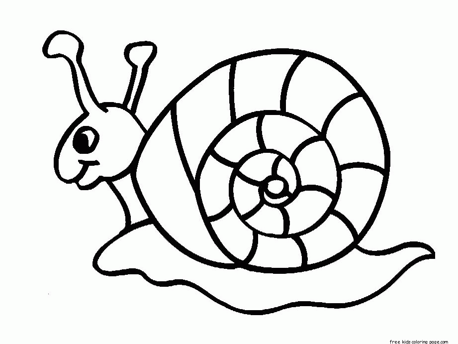 Printable animal snails coloring in sheets for kids - Free 