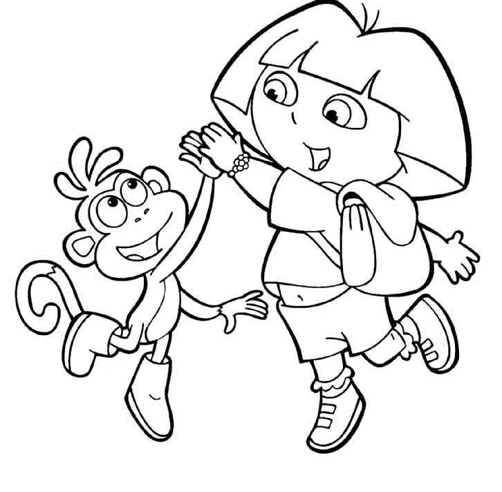 Dora And Boots Are Being Applauded Coloring For Kids |Dora 