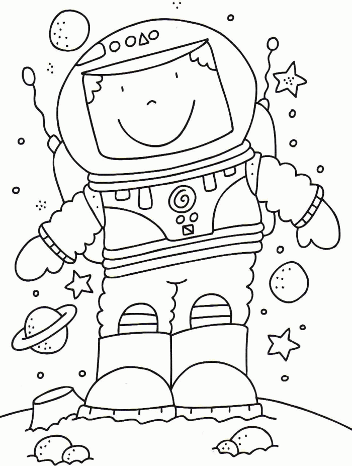 Astronaut Coloring Pages Picture For Kids