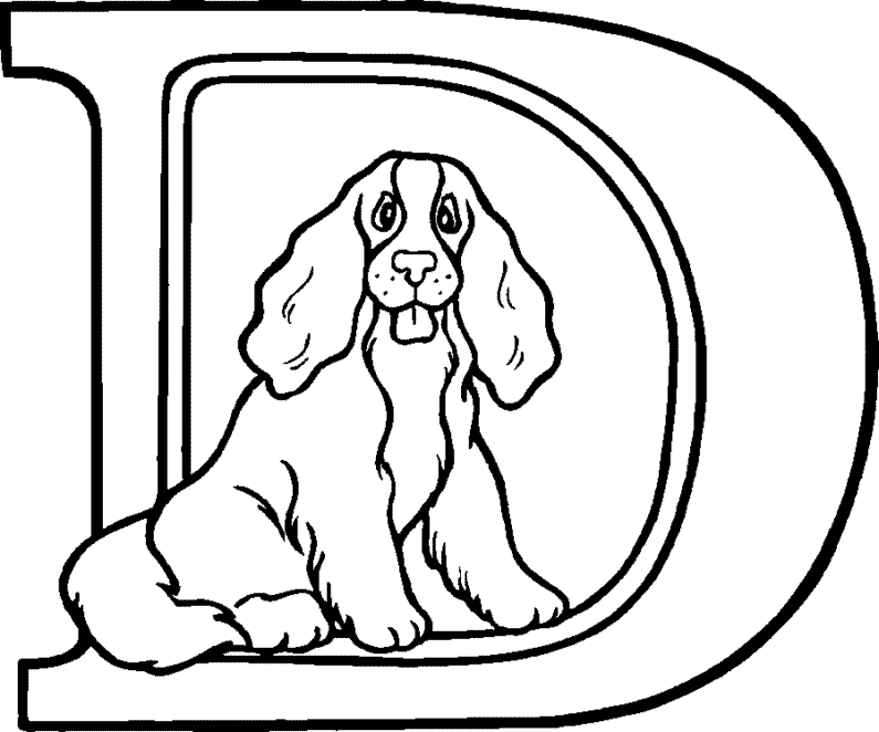 printable letter D for dog coloring pages to print for girls and 