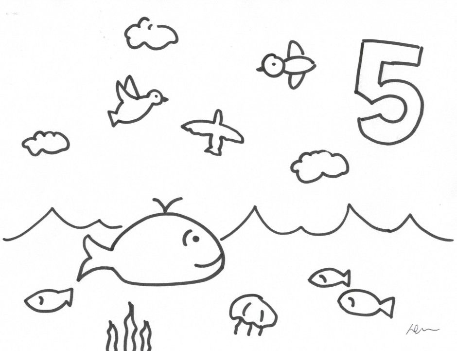 God Created The World Coloring Page : Creation DAY 5 God Made 