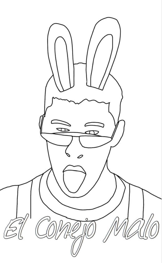 Bad Bunny Coloring Pages - Printable Coloring Pages