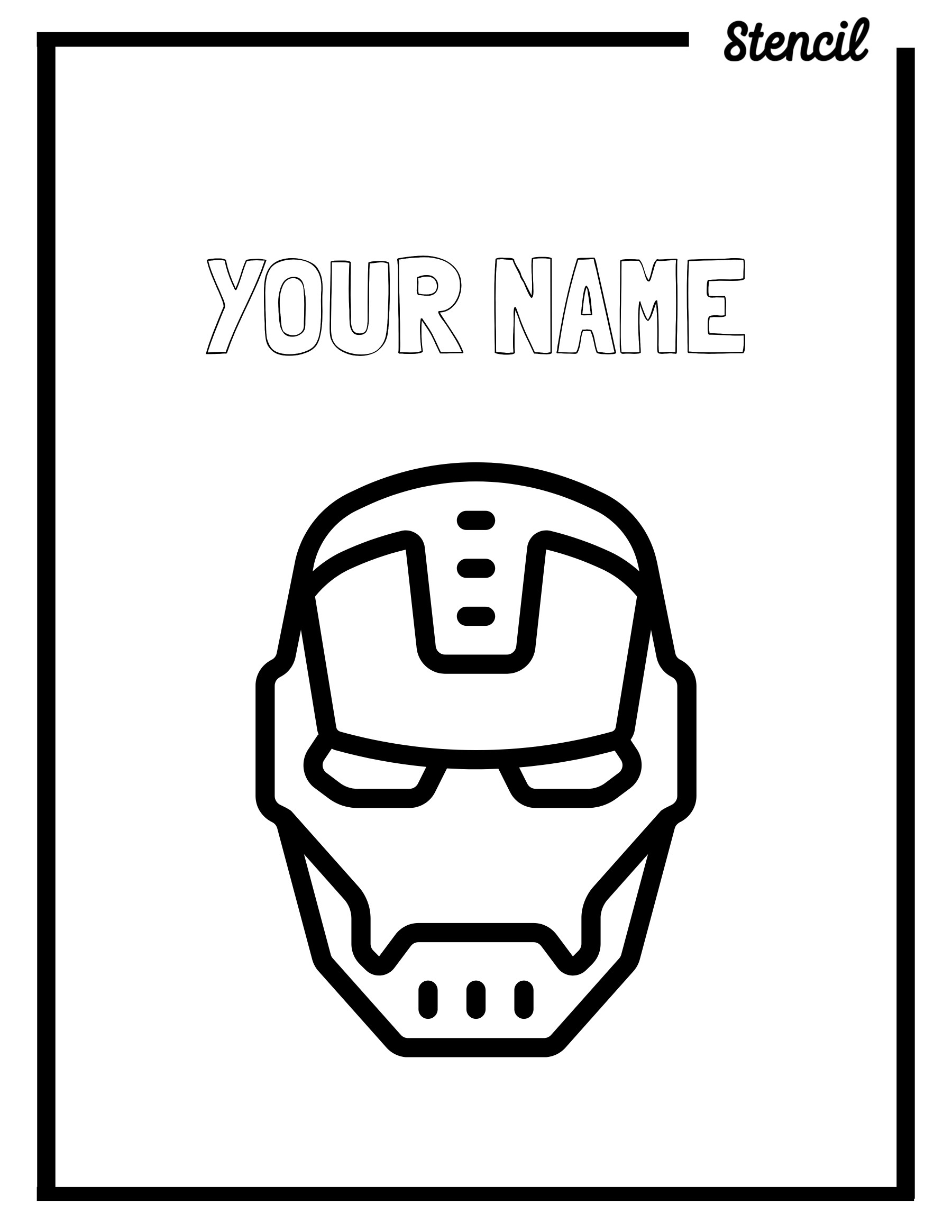 Iron Man Outline | Templates | Stencil
