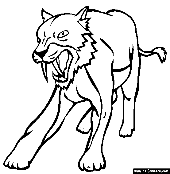 Sabertooth Cat Coloring Page | Free Sabertooth Cat Online Coloring | Cat coloring  page, Coloring pages, Dragon coloring page