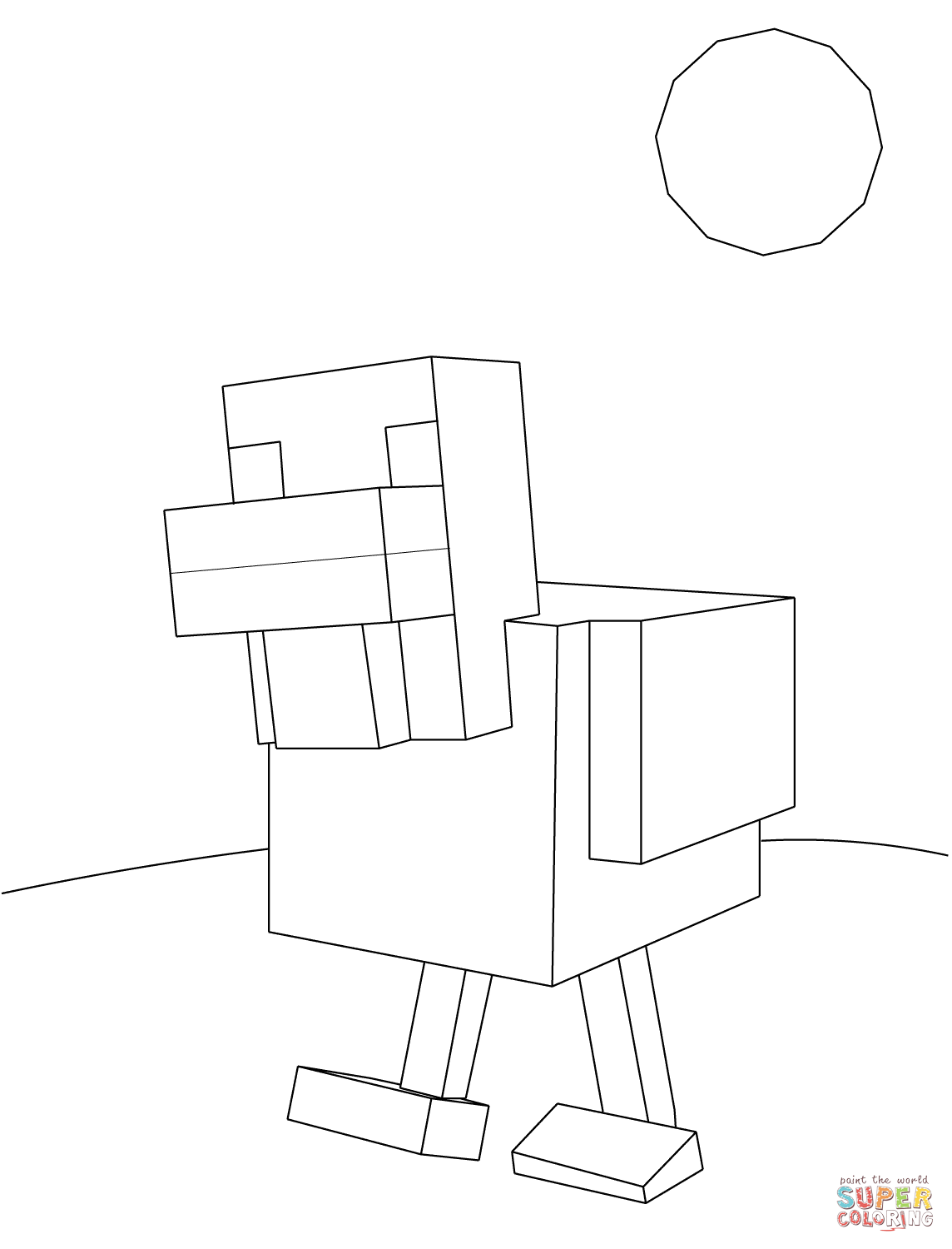 Minecraft Chicken coloring page | Free Printable Coloring Pages