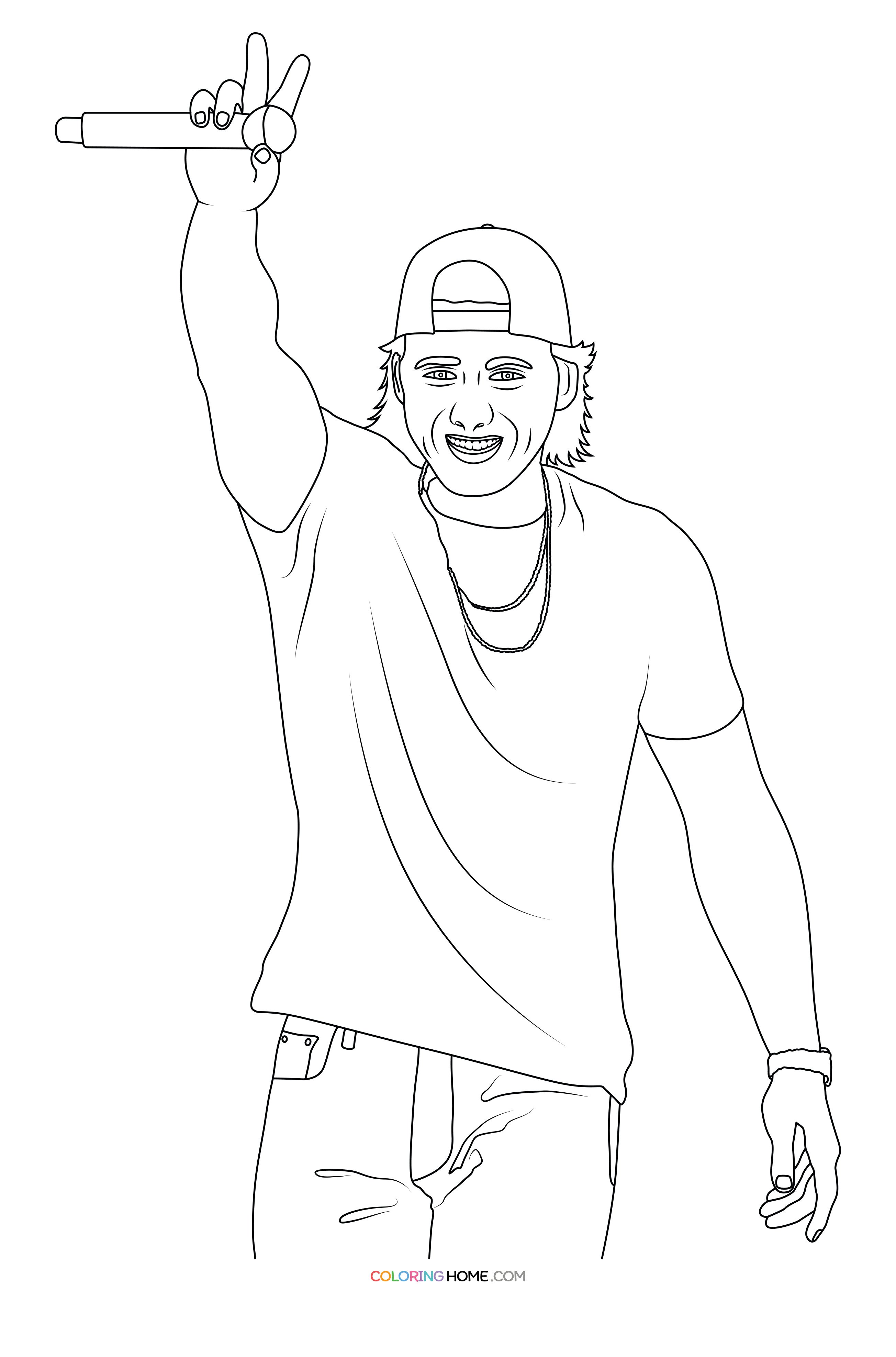 Morgan Wallen coloring page