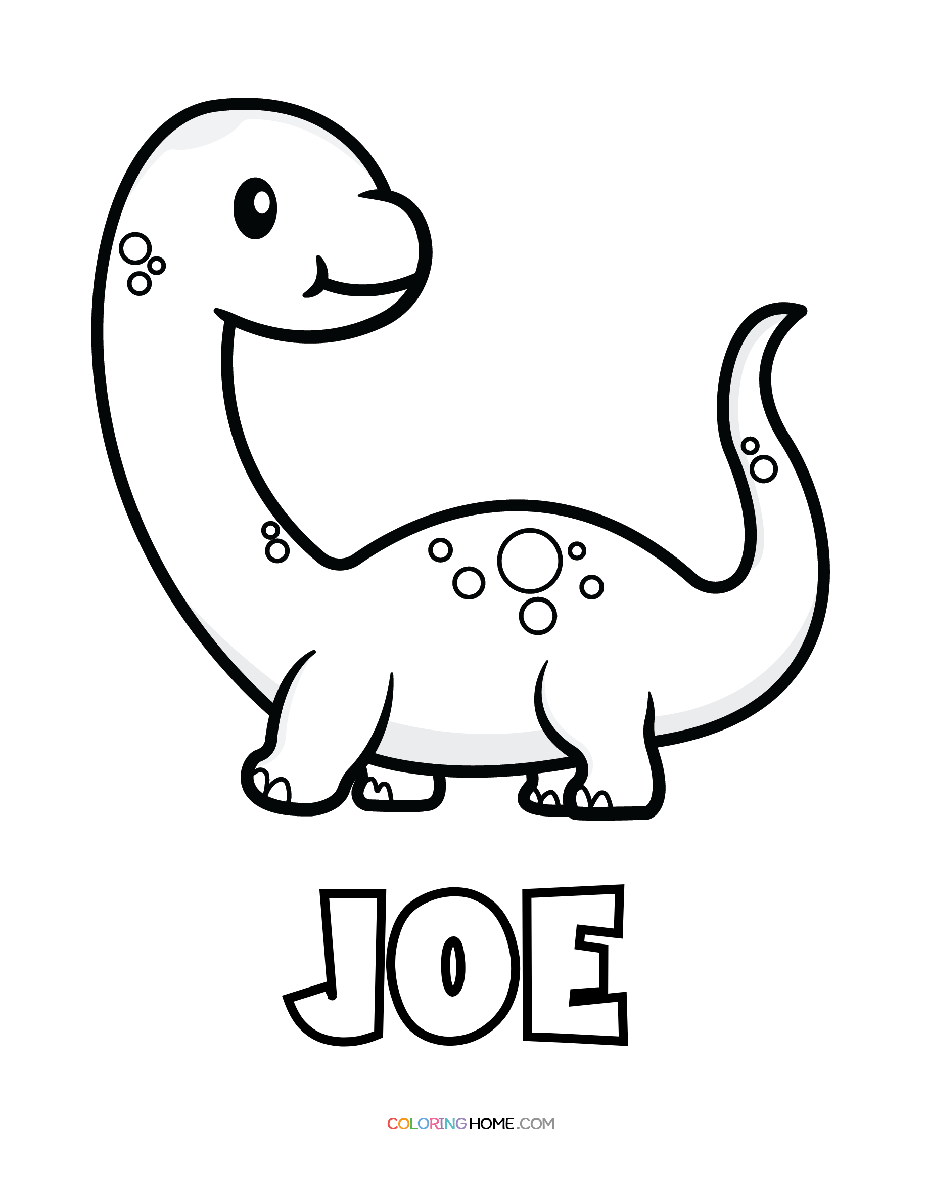 Joe dinosaur coloring page