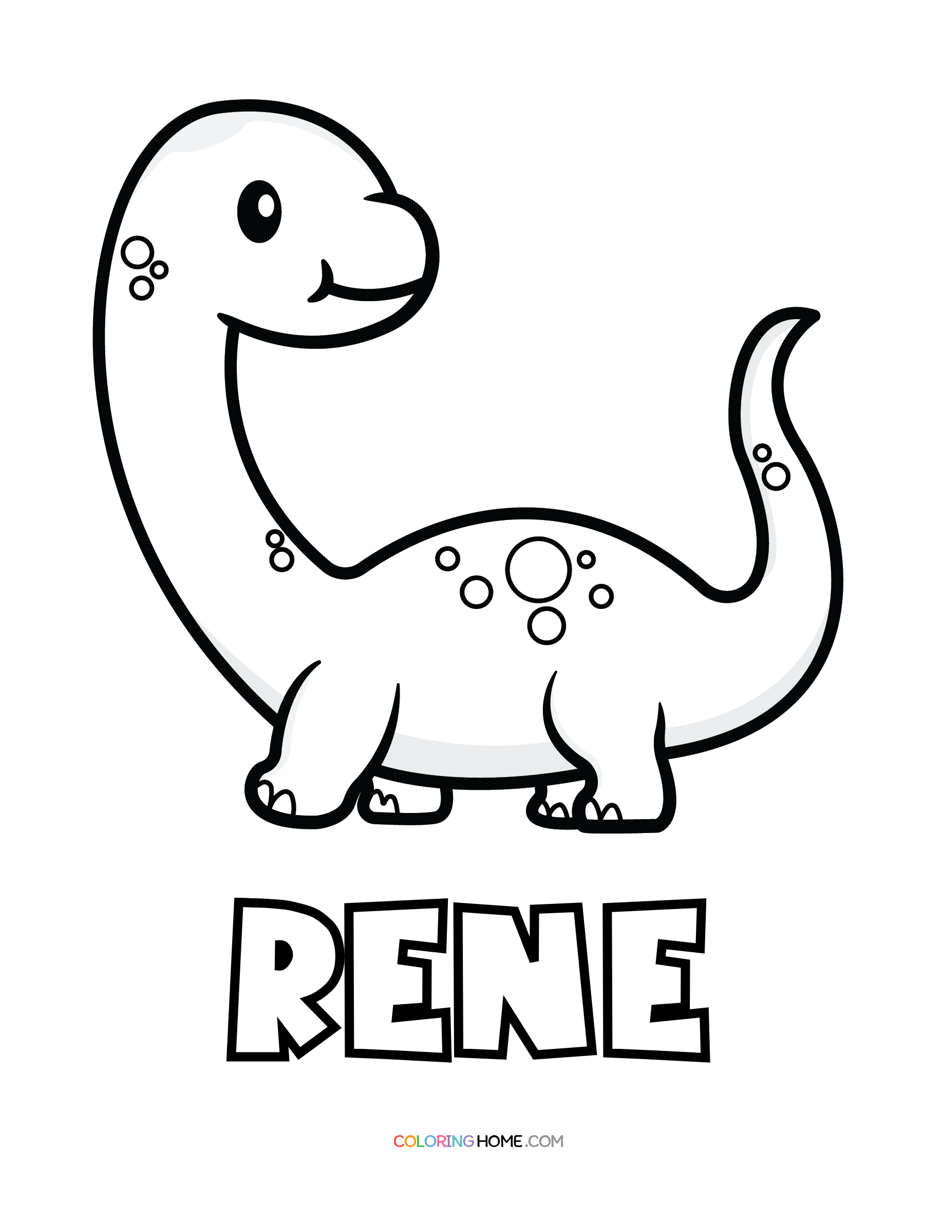 Rene dinosaur coloring page