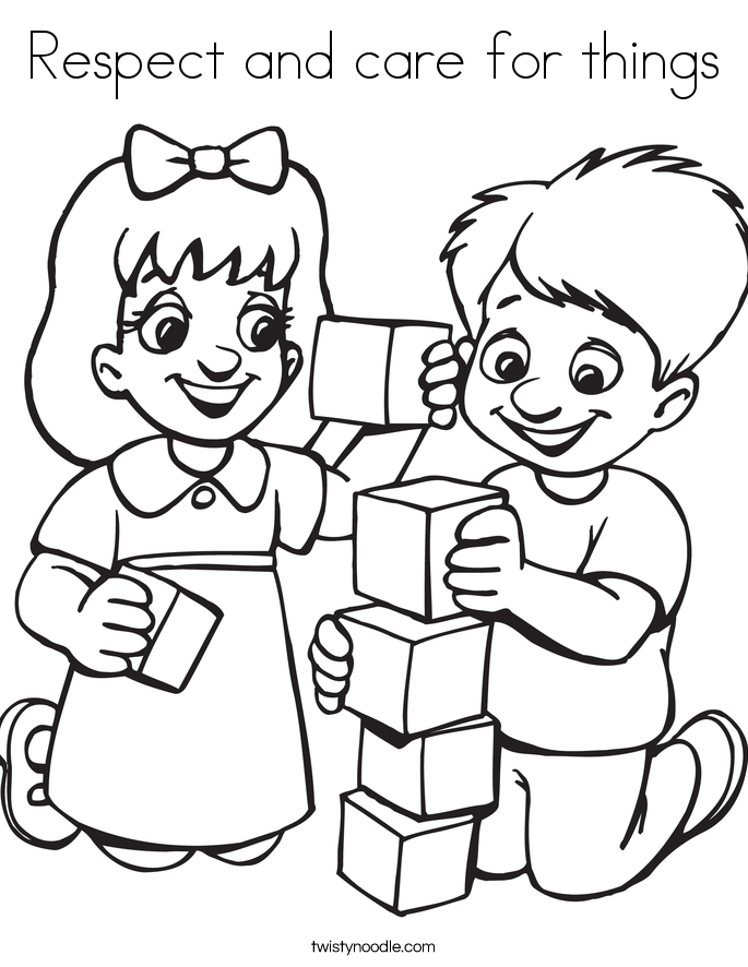 Respect and care for things Coloring Page - Twisty Noodle