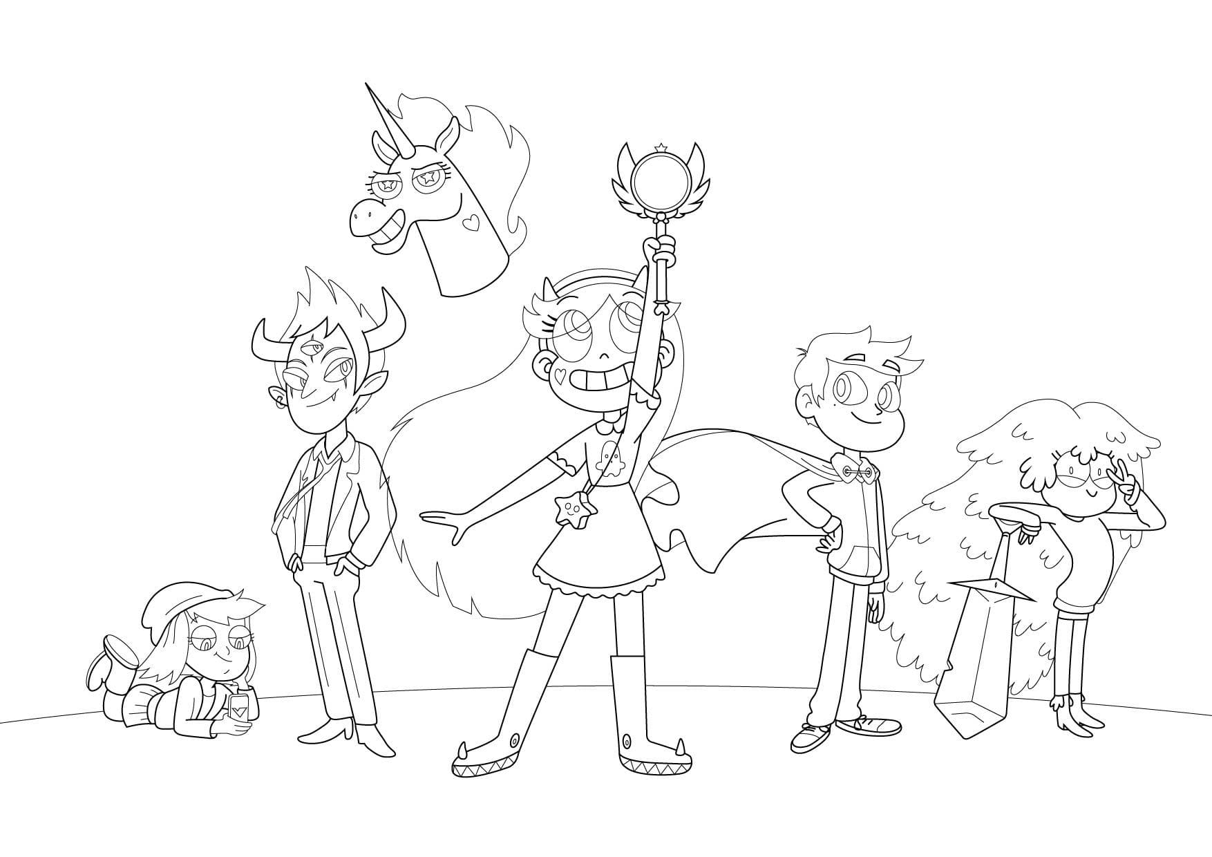 Star vs the Forces of Evil coloring pages. Print the princess