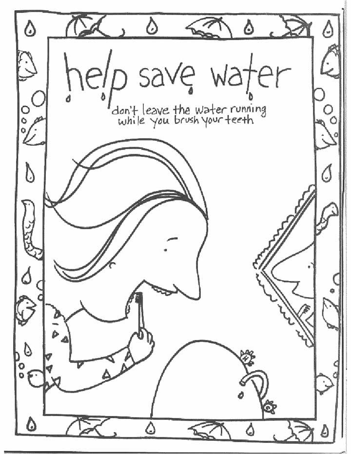 Save Water - Coloring Page for Kids - Free Printable Picture | Book  activities, Color activities, Earth day activities