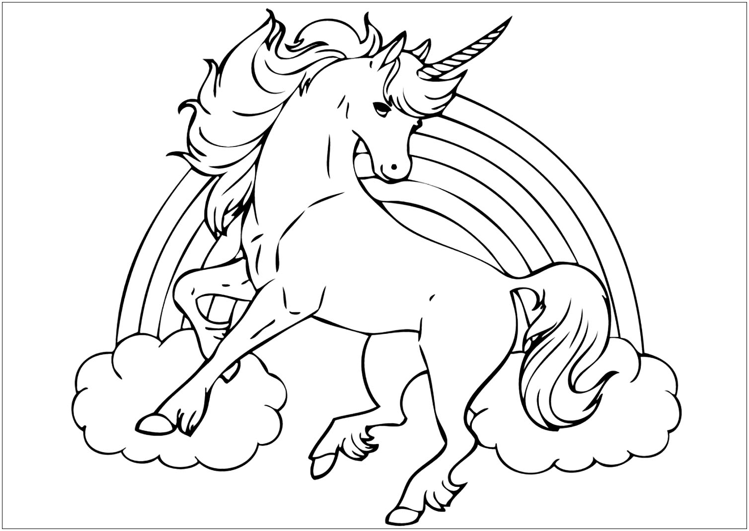 Unicorns to download - Unicorns Kids Coloring Pages