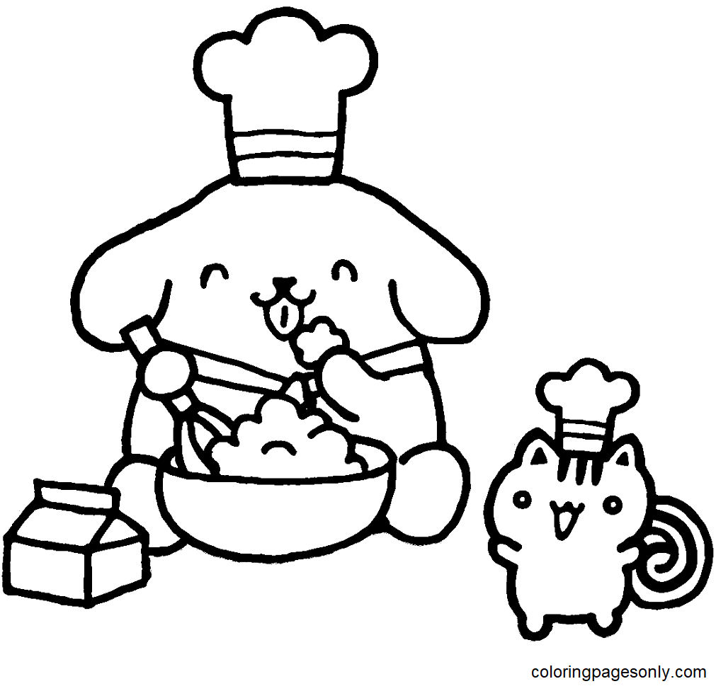 Pompompurin and Bagel Coloring Pages - Pompompurin Coloring Pages - Coloring  Pages For Kids And Adults