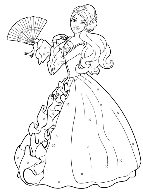 Printable Barbie Princess Coloring Pages | ColoringMe.com