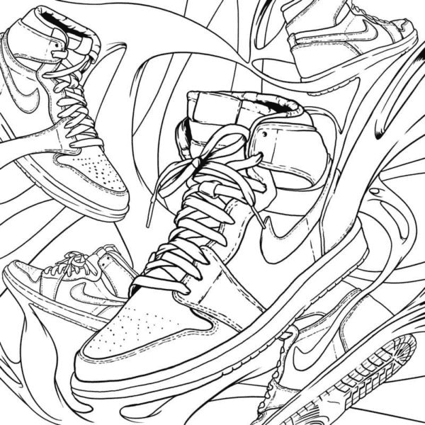 Nike Shoes Coloring Pages - Nike Coloring Pages - Coloring Pages For Kids  And Adults