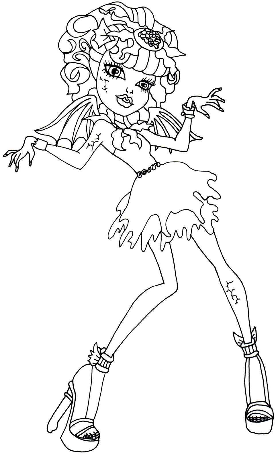 Free Printable Monster High Coloring Pages: Rochelle Goyle Zombie ...