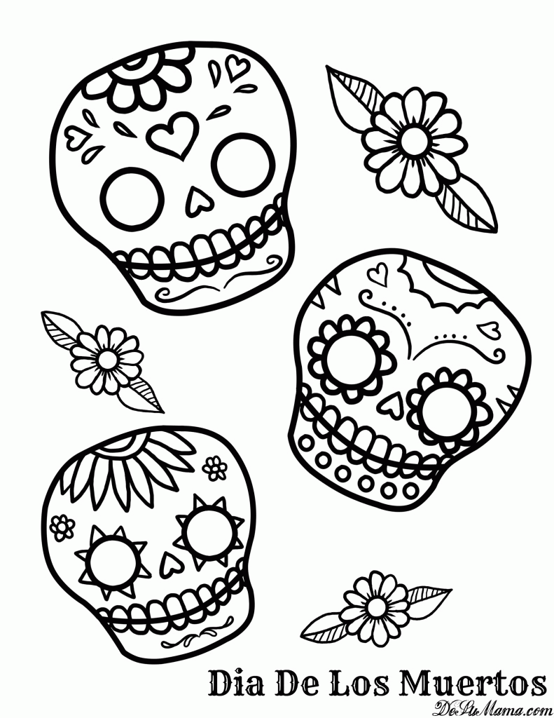 9 Best Images of Day Of The Dead Printables - Free Coloring Page ...