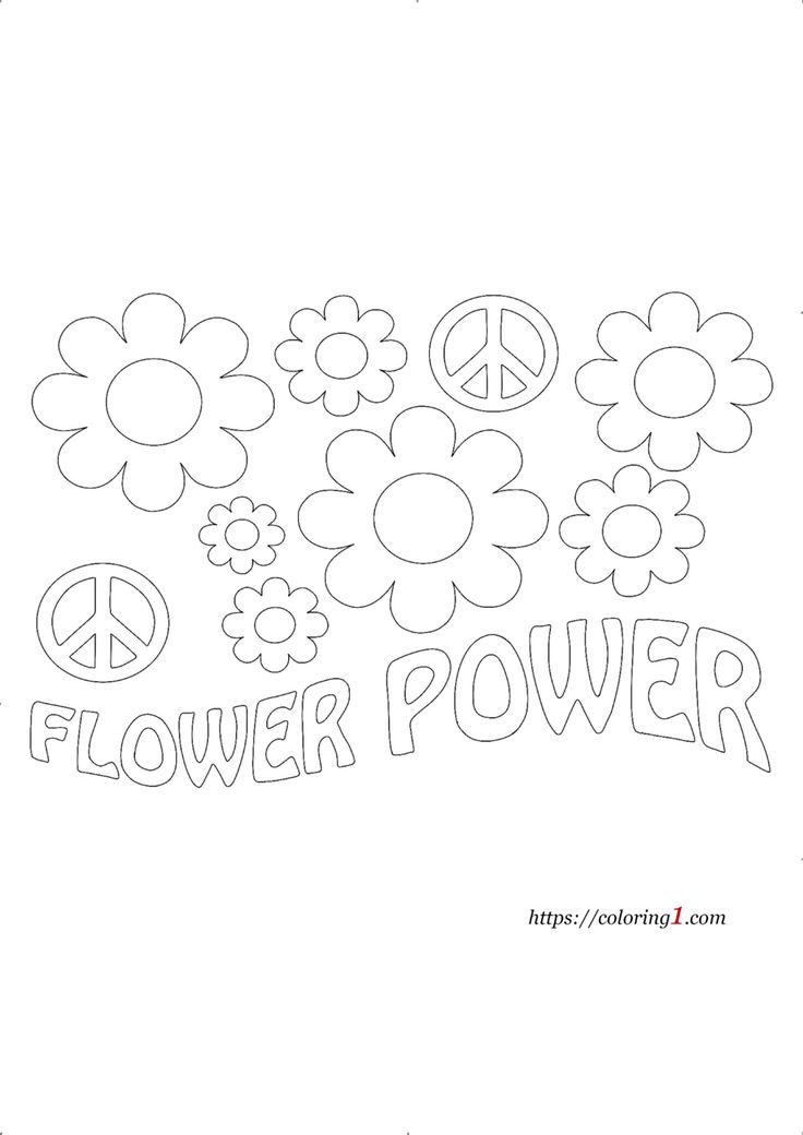Flower Power Coloring Pages - 2 Free Coloring Sheets (2021) | Printable flower  coloring pages, Flower coloring pages, Flower coloring sheets