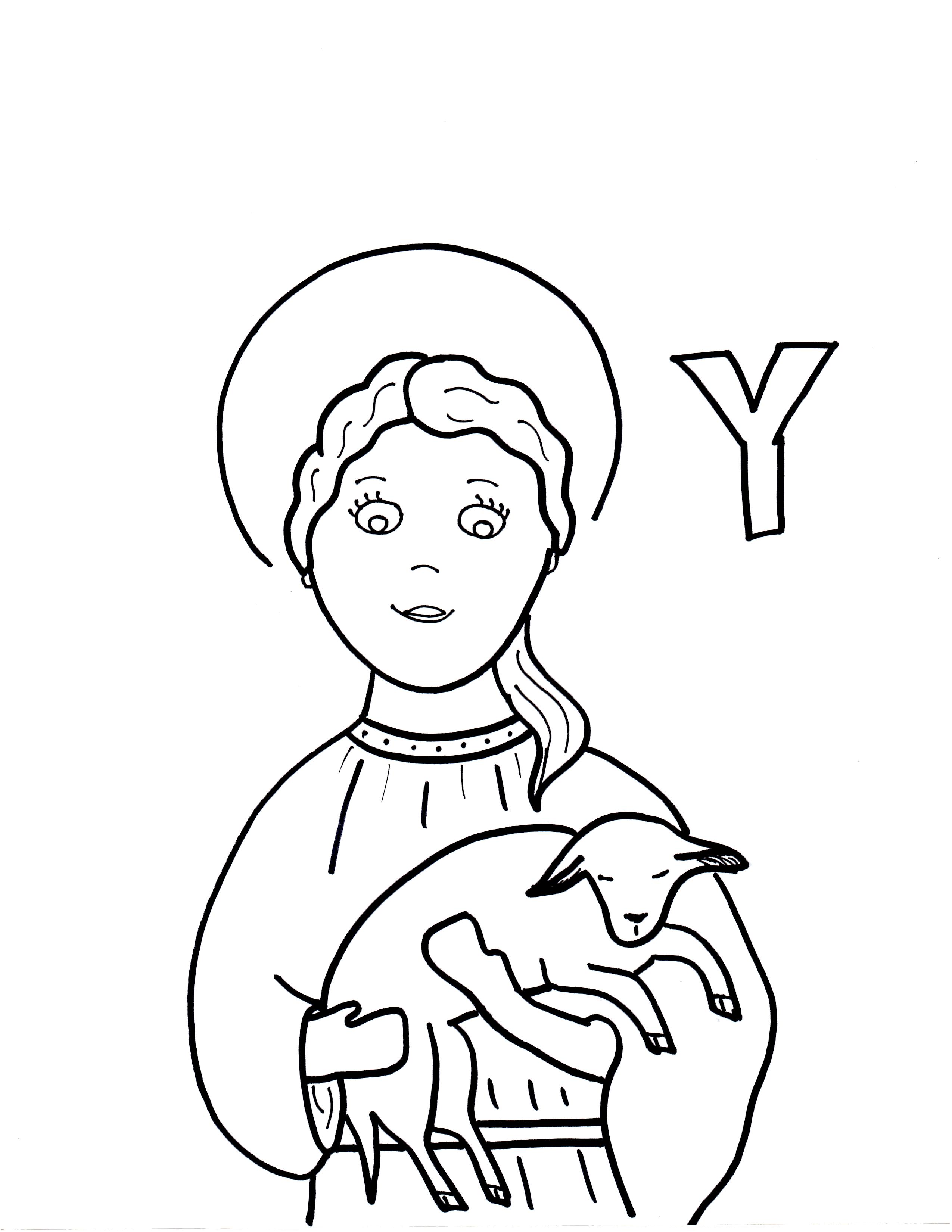 Y is for St. Ynez (Agnes) | Saints to Color