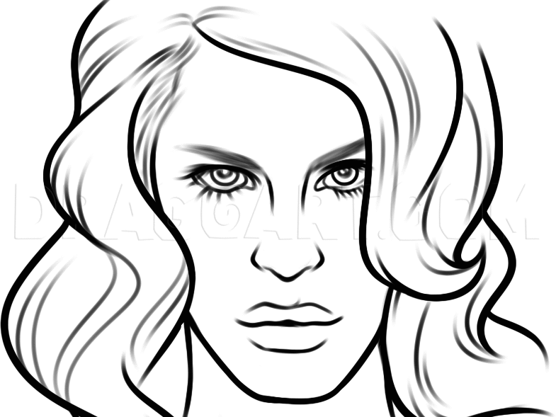 How to Draw Lana Del Rey Easy, Coloring Page, Trace Drawing