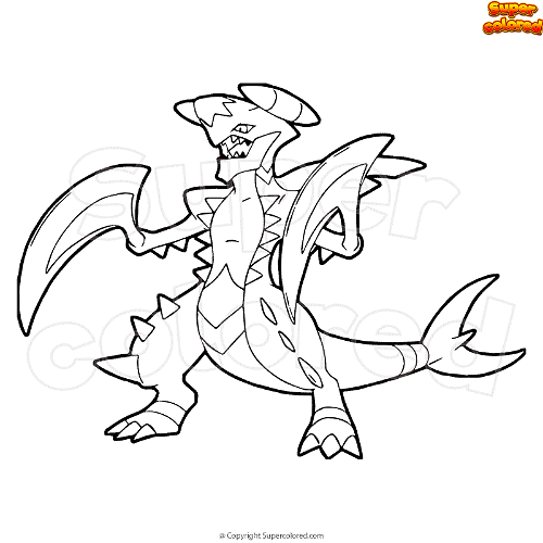 Coloring page Pokemon Mega Garchomp - Supercolored.com