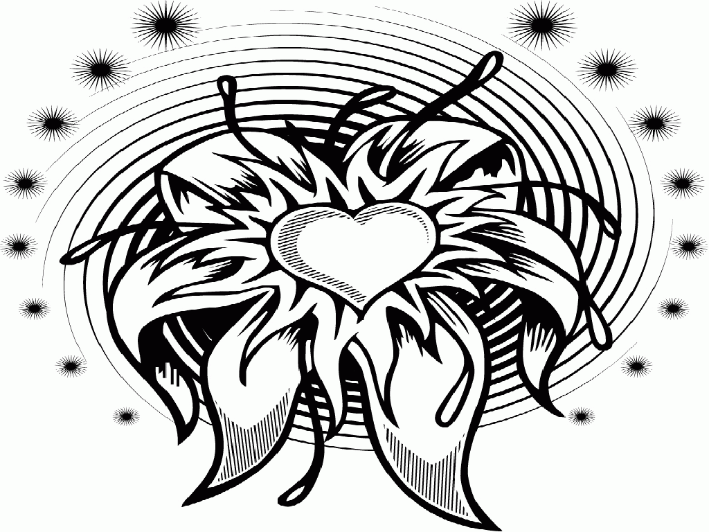Free Coloring Pages Of Hearts And Flowers | Best Coloring Page Site