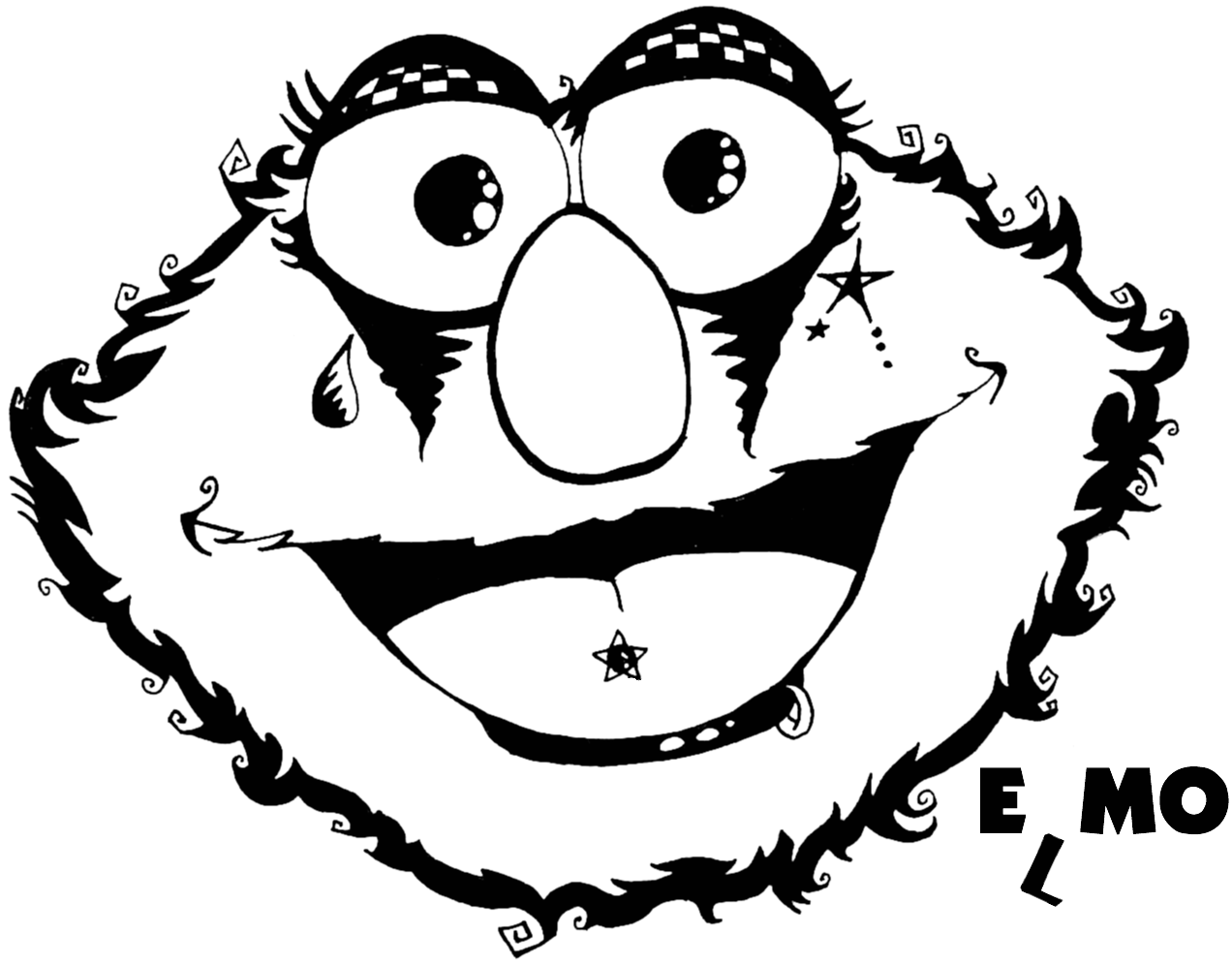 Emo Elmo Colouring Pages - Colorine.net | #6260