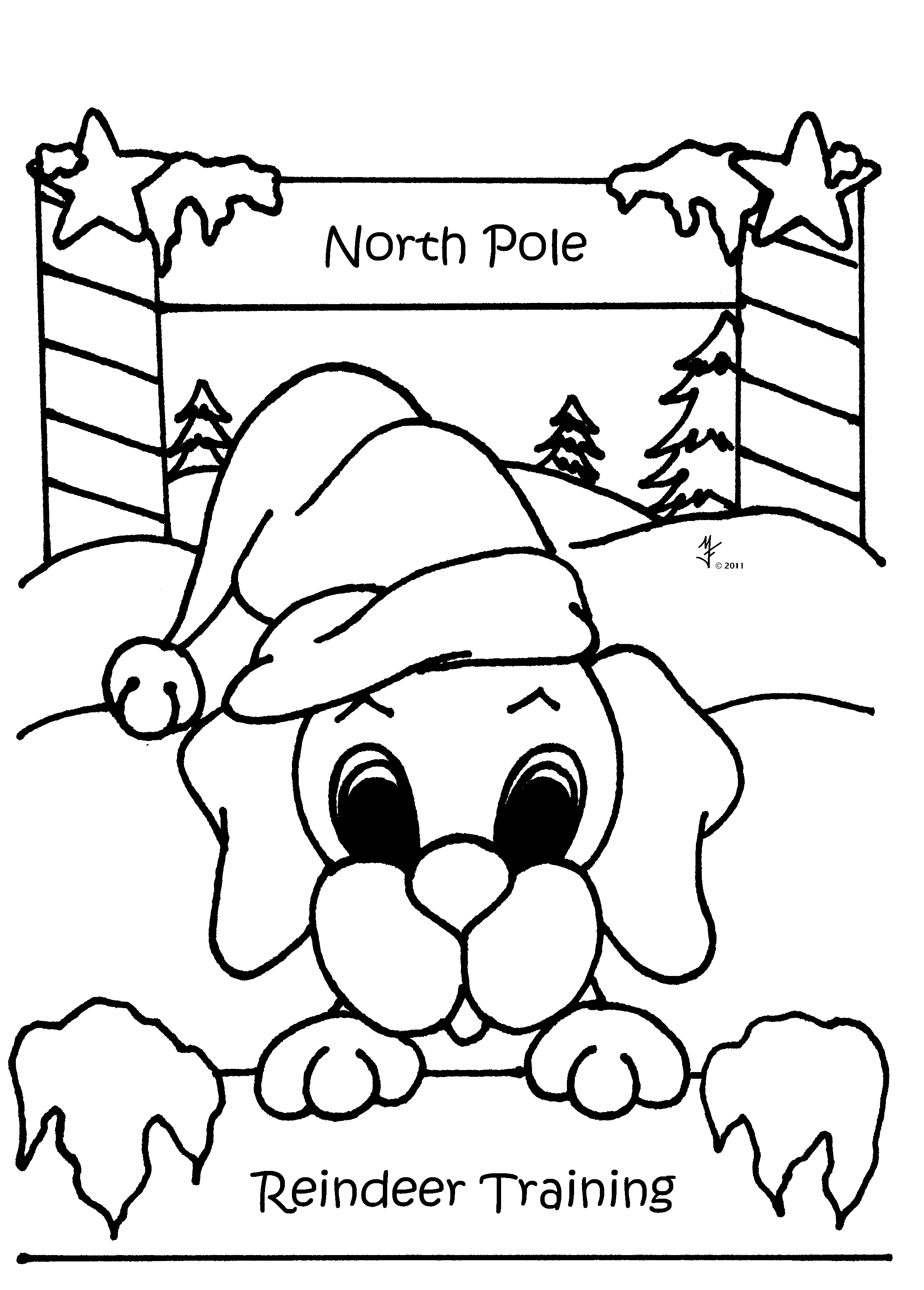 Christmas Puppy Coloring Pages Sheets Of Christmas Pup Christmas ...