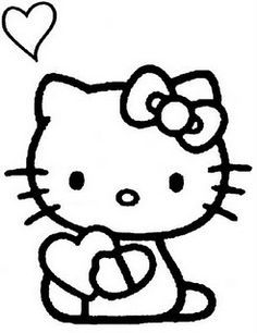 Hello Kitty Valentines - Coloring Pages for Kids and for Adults