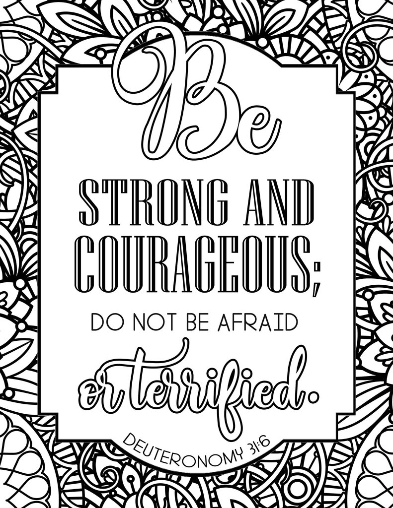 Be Strong and Courageous Coloring Sheet – Arabah Joy Blog