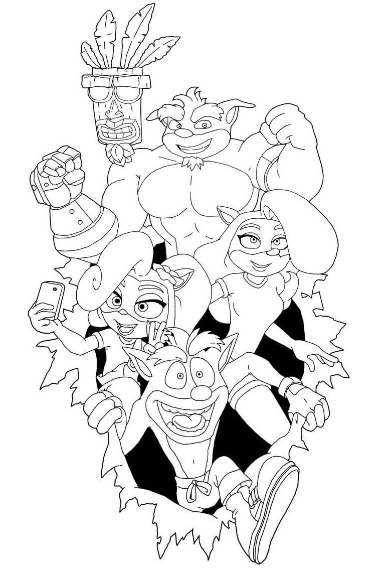 Crash Bandicoot Coloring Pages - Free Printable Coloring Pages for Kids