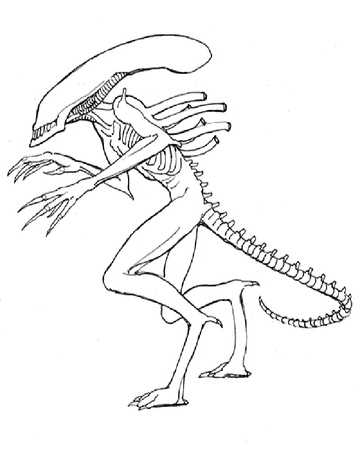 Big Alien Coloring Page - Free Printable Coloring Pages for Kids