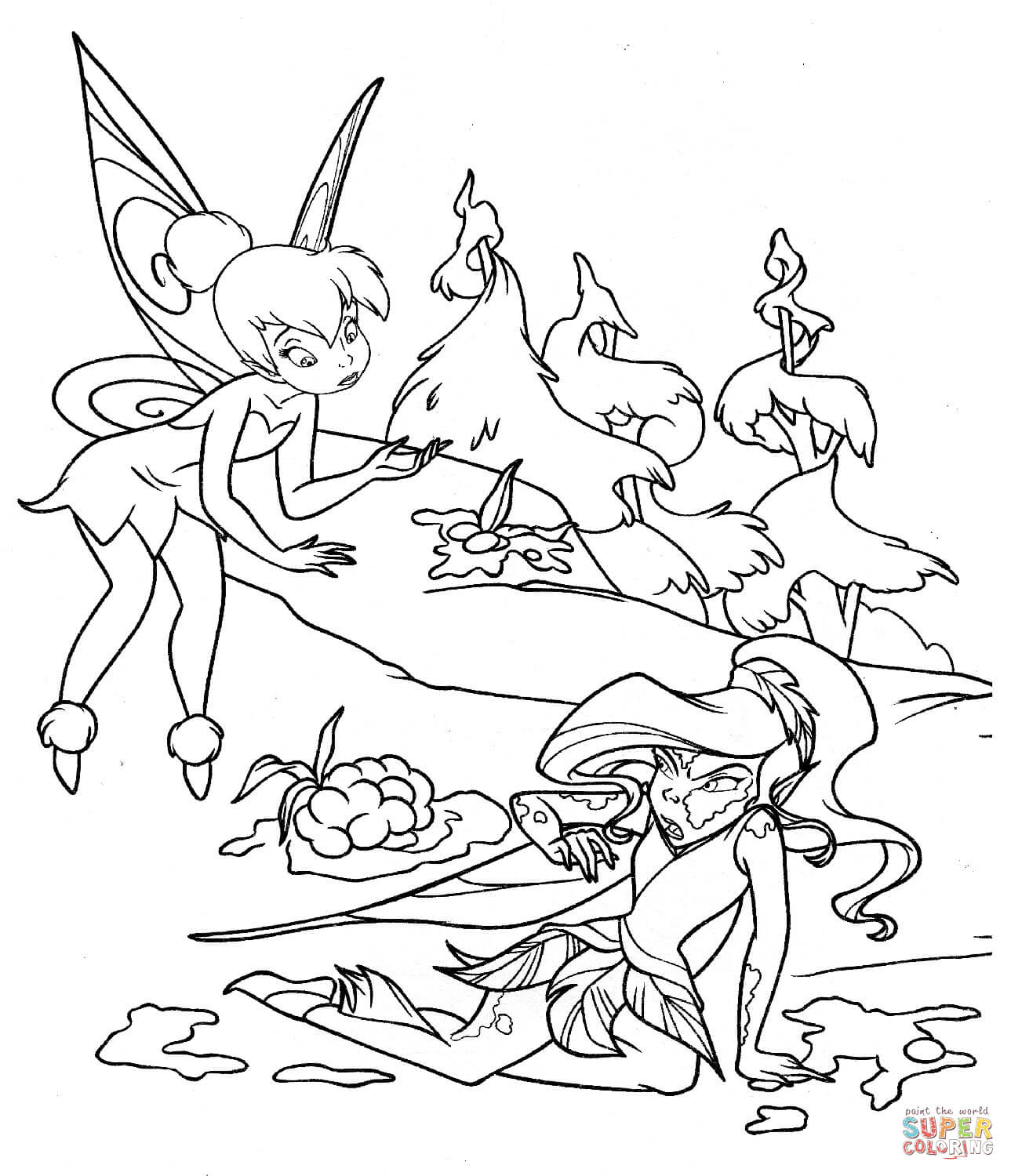 Fairy in mud coloring page | Free Printable Coloring Pages