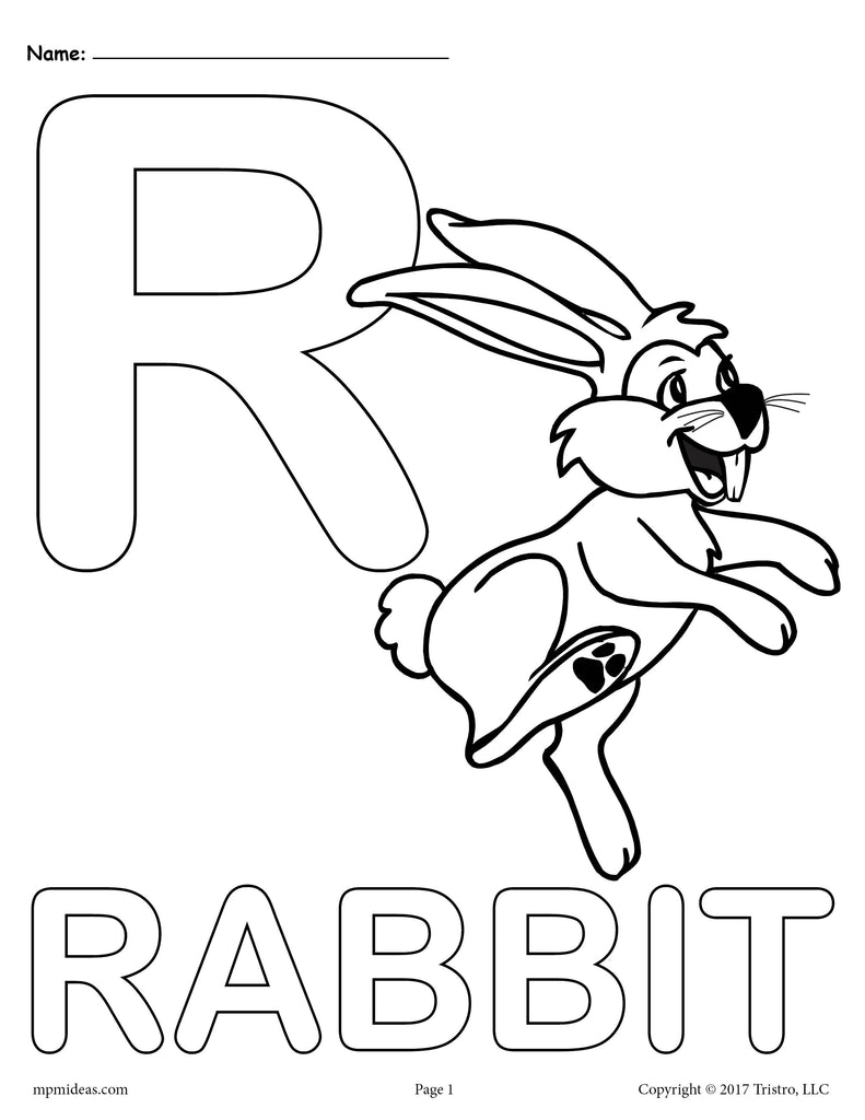 Letter R Alphabet Coloring Pages - 3 Printable Versions! – SupplyMe