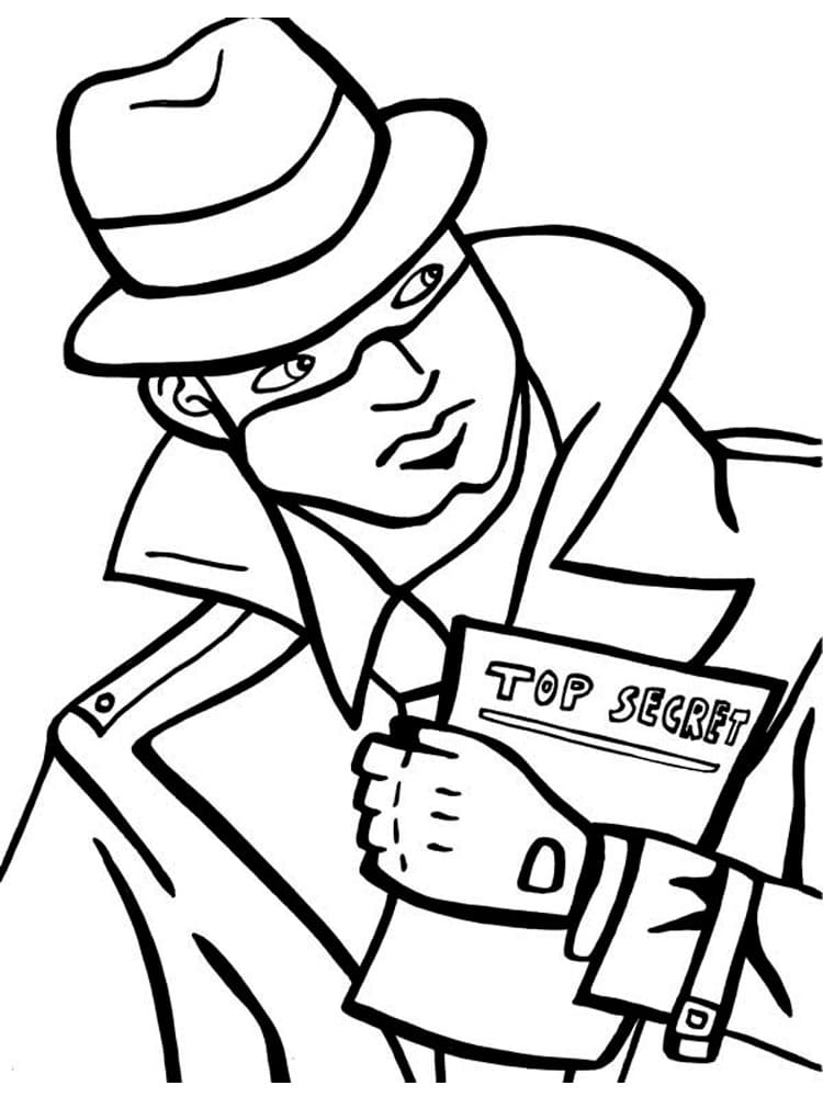 Detective and Secret File Coloring Page - Free Printable Coloring Pages for  Kids