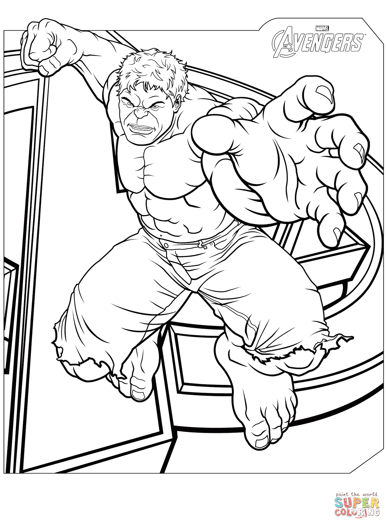 Avengers Hulk coloring page | Free Printable Coloring Pages