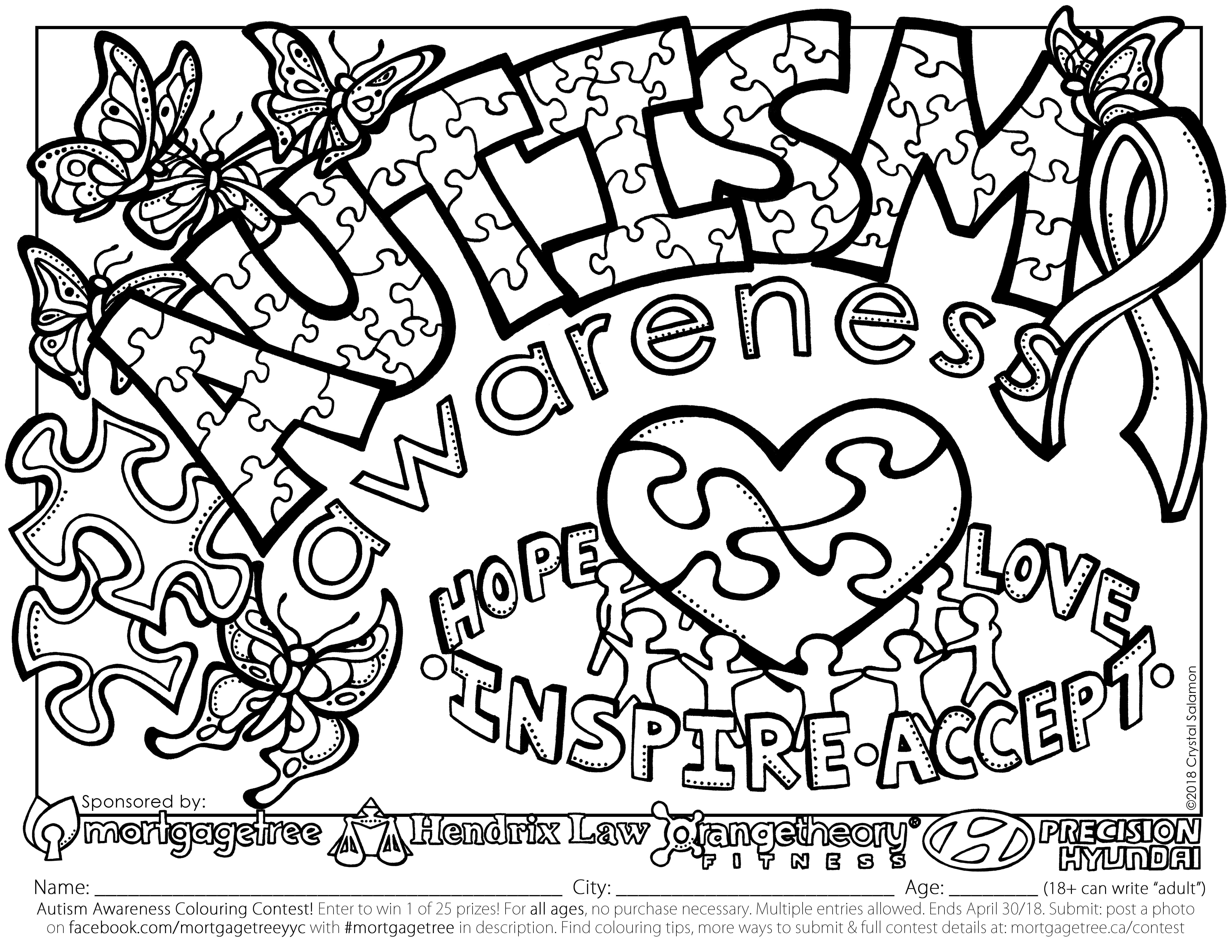 Amazing Coloring: Autism Awareness Coloring Pages | Oliversarmy.info