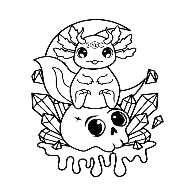 Pastel Goth Coloring Page Creepy Kawaii ...