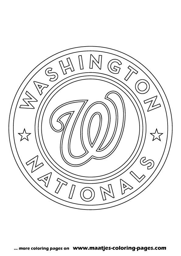 MBL Washington Nationals Logo Coloring Page - Coloring Nation