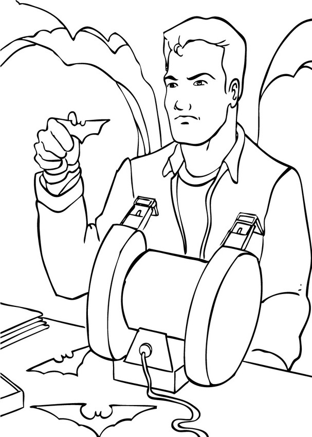 Bruce wayne preparing his batarang coloring pages - Hellokids.com